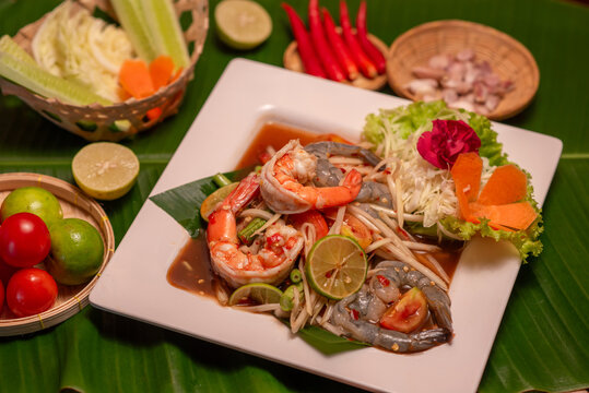 A delicious Thai Somtam menu