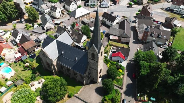 Orbit CW around catholic parish church St. Stephanus in Thalheim