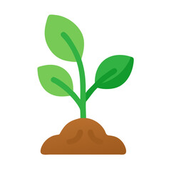Seedling Growing in Soil Illustration on Black Background