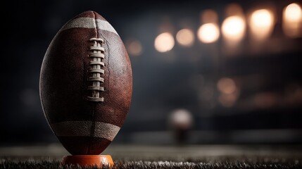 Football action close-up indoor stadium sports photography dramatic lighting ground level game day excitement