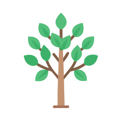 Stylized green tree icon on a black background