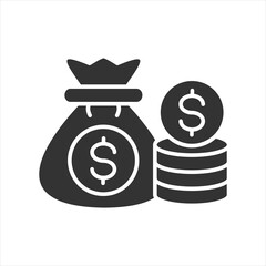 Money Gain Glyph Icon