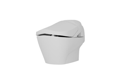 3D Render a toilet with a lid and a seat