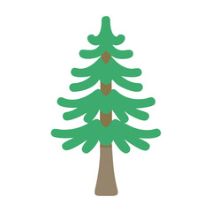 Stylized evergreen tree illustration on a black background