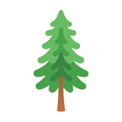 Stylized Evergreen Tree Illustration on Black Background