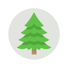 Flat icon of a green christmas tree