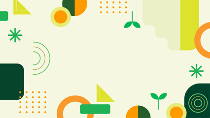 Abstract green, orange, and yellow design suitable for web backgrounds, prints, digital art, and marketing materials needing a vibrant touch.