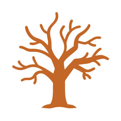 Stylized bare tree on contrasting background illustration