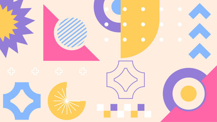 Pastel geometric shapes create a modern abstract design suitable for backgrounds, posters, branding, web graphics, and social media visuals.