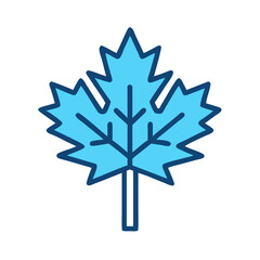 Stylized Blue Leaf Icon on Black Background