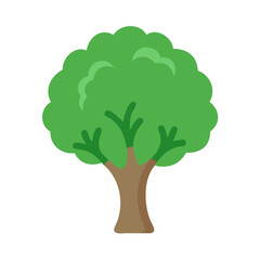 Simple cartoon tree with rounded green leaves © Sharuzzaman