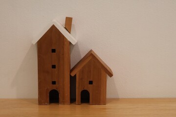 wooden house on the floor