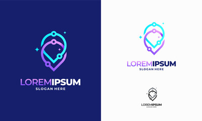 Modern designs Point Tech logo template, Digital Point Technology Logo template designs vector illustration