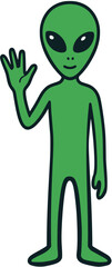  illustration cartoon alien say hi gesture greeting vector ai generated