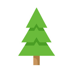 Simple Flat Icon of a Coniferous Tree