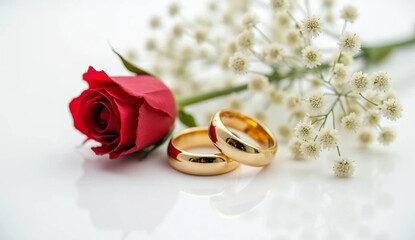 wedding rings with roses
