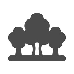 Minimalistic flat forest icon on black background