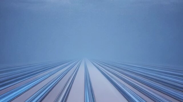 Perspective view of light blue parallel lines
