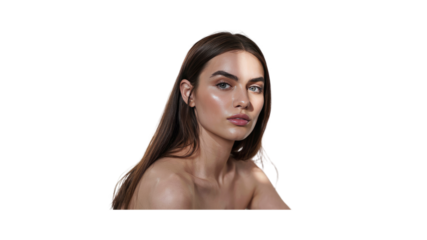 Portrait of a Beautiful Young Woman with Natural Makeup in Soft Sunlight