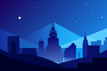 Fototapeta premium night city landscape