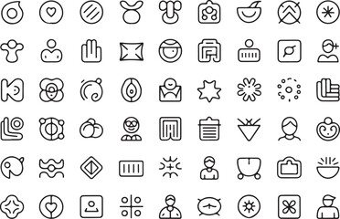 Abstract graphic design elements symbols icons line art