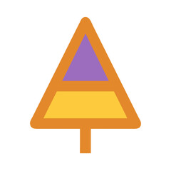 Abstract stylized tree with geometric shapes illustration