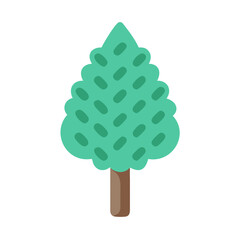 Stylized pine tree icon isolated against black background design