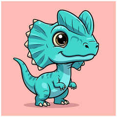 Fototapeta premium A lovely dinosaur in cartoon illustration style