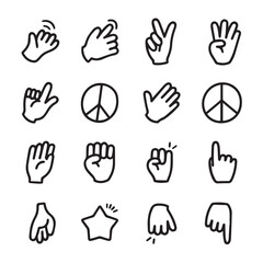 Fototapeta premium Expressive hand gestures and peace symbols for modern communication and design