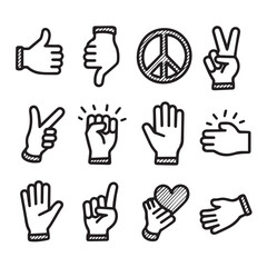 Fototapeta premium Diverse hand gestures communicate ideas, support, and positive vibes visually