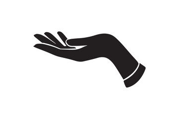 female hand icon silhouette vector with white background