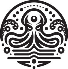 Obraz premium Octopus in the form of the zodiac sign. Vector illustration