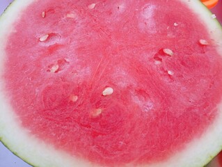 Fresh Sliced Watermelon. Juicy Red Watermelon Slices. Refreshing Summer Watermelon Snack. Ripe...