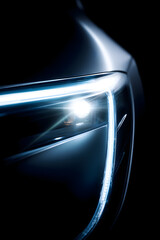 Innovative Xenon Car Light Emitting Futuristic Bluish Glow in Dark Setting