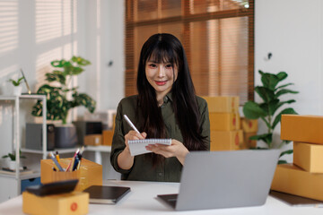 Young female small business sme owner Startup SME small business entrepreneur SME or freelance...