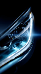 Innovative Xenon Car Light Emitting Futuristic Bluish Glow in Dark Setting