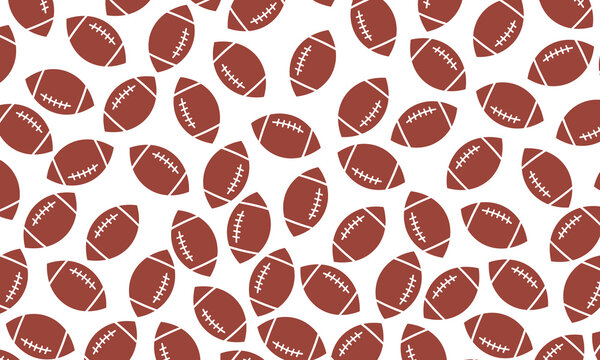 American football ball seamless pattern. Rugby ball seamless pattern for textile, wrapping paper, background. - Powered by Adobe