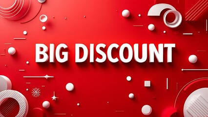 Bold flash sale discount banner with red backdrop and modern white typography. Ideal for marketing, retail, and promotional visual content with high impact