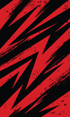 Abstract red and black sharp stripes racing background for sublimation sports jersey © MustikaRatna