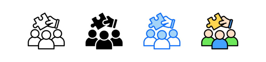 Team Building Icon Set Multiple Style Collection