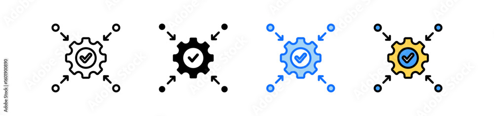 Poster strategic alignment icon set multiple style collection