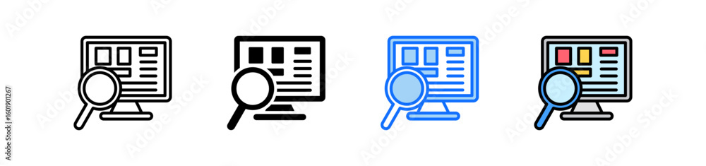 Poster seo icon set multiple style collection