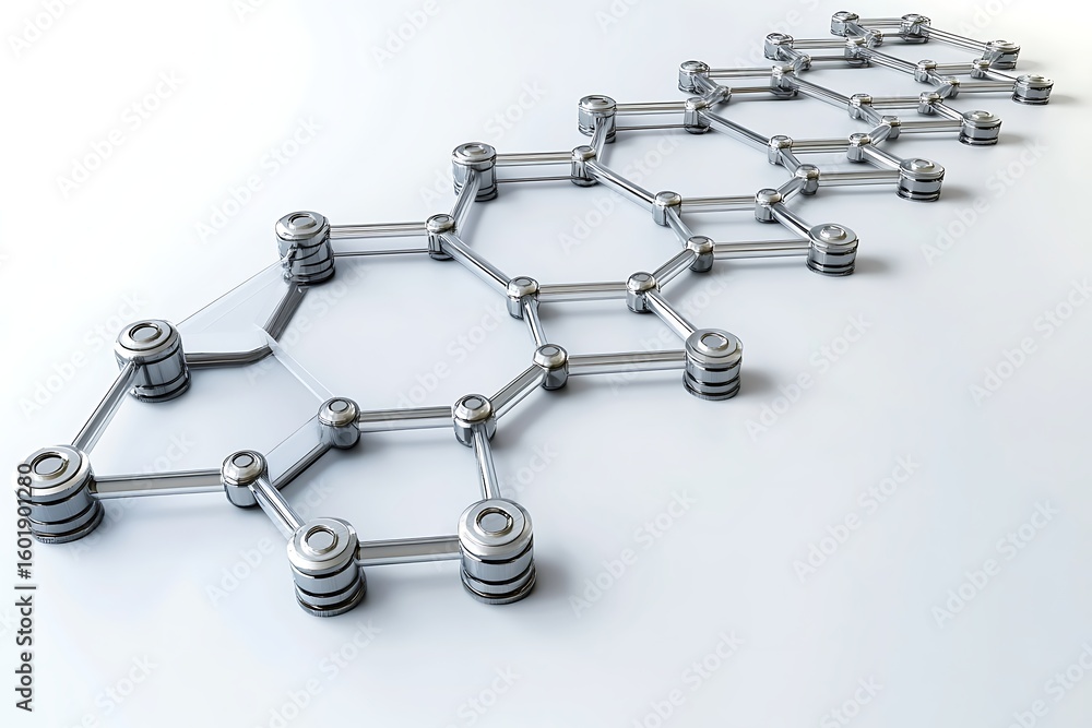 Aufkleber molecular structure model on a white surface displaying science and technology concept