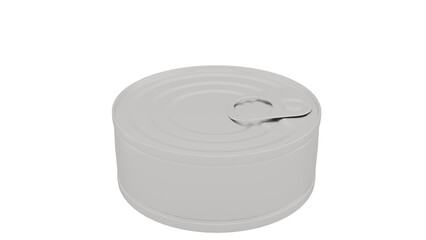 3D Render a can with a spoon in it on a white surface