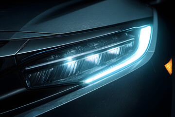 Innovative Xenon Car Light Emitting Futuristic Bluish Glow in Dark Setting