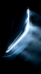 Innovative Xenon Car Light Emitting Futuristic Bluish Glow in Dark Setting