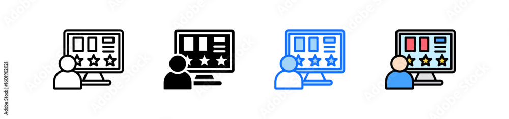 Poster user experience icon set multiple style collection