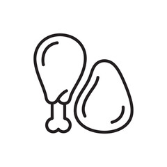 Fototapeta premium Chicken meat icon with drumstick and thigh for poultry food and restaurant menu showing fried or grilled dish for protein rich dinner meal
