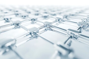 Fototapeta premium Abstract network structure with interconnected nodes and lines for modern technology illustration