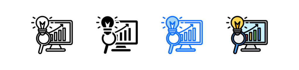 Analytics Insights Icon Set Multiple Style Collection